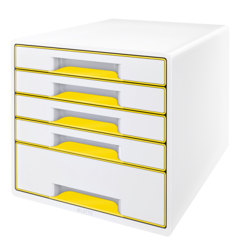 Ladenblok Leitz WOW CUBE 5 laden wit/geel