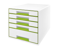 Bloc de classement Leitz WOW Cube 5 tiroirs blanc/vert