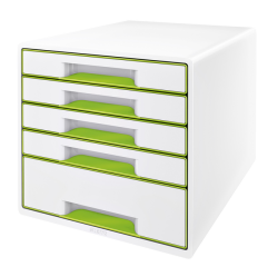 Bloc de classement Leitz WOW Cube 5 tiroirs blanc/vert