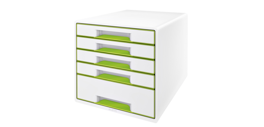 Ladenblok Leitz WOW CUBE 5 laden wit/groen