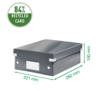 Boîte à compartiments Leitz Click & Store WOW carton recyclé 220x100x282mm blanc