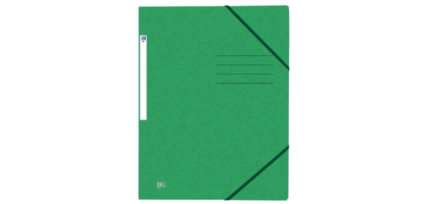 Oxford Top File+ Elastikmappe A4, 3 Klappen, 390g, grün