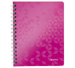 Cahier Leitz WOW A5 spirale ligné 160 pages rose
