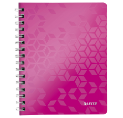 Cahier à spirale Leitz WOW A5 PP ligné rose