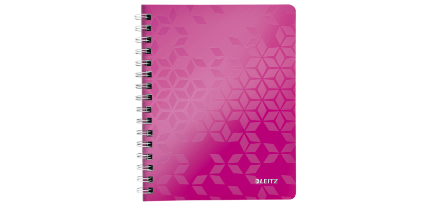 Cahier Leitz WOW A5 spirale ligné 160 pages rose