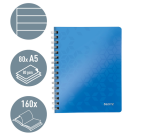 Leitz WOW A5 Spiral Notebook Ruled 160 Pages Blue