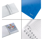 Leitz WOW A5 Spiral Notebook Ruled 160 Pages Blue