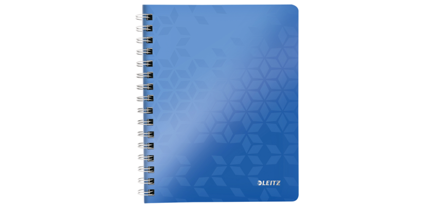 Leitz WOW A5 Spiral Notebook Ruled 160 Pages Blue