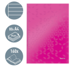 Notitieboek Leitz WOW A4 160 pagina's 90gr lijn roze