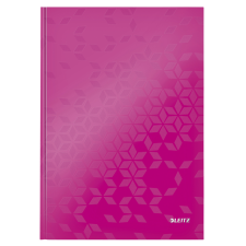 Notitieboek Leitz WOW A4 160blz 90gr lijn roze