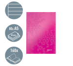 Cahier Leitz WOW A5 ligné 160 pages 90g rose