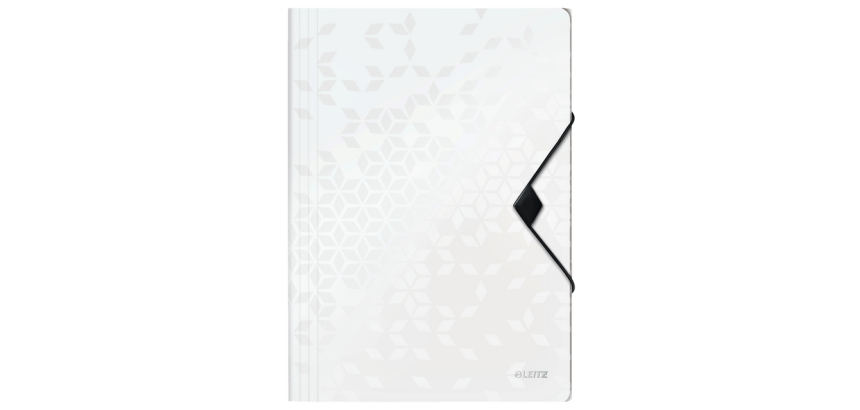 Leitz WOW A4 Elastic Folder 3 Flaps PP White