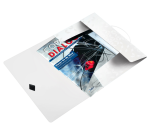 Leitz WOW A4 Elastic Folder 3 Flaps PP White