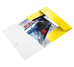 Leitz WOW A4 Elasticated Folder 3 Flaps PP Yellow