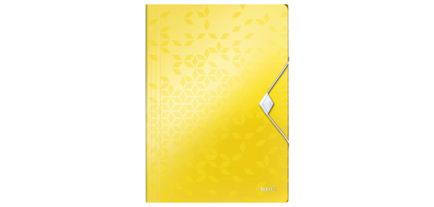 Leitz WOW A4 Elasticated Folder 3 Flaps PP Yellow