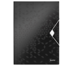 Leitz WOW A4 Elasticated Folder 3 Flaps PP Black