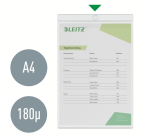 Pochette modèle U Leitz Premium A4 PVC 0,20mm avec œillet transparent 50 pièces