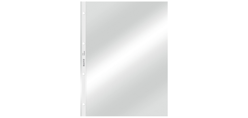 Pochette Leitz Premium Standard Copy safe A4 4 perf PVC 0,09mm transparent 100 pièces
