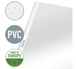Pochette Leitz Premium Standard Copy safe A4 4 perf PVC 0,09mm transparent 100 pièces