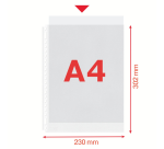 Esselte Umschlag A4 21 Löcher PP 0,08mm matt 100 Stück
