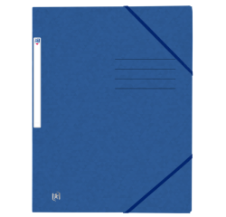 Chemise à élastique Oxford Top File+ A4 3 rabats 390g bleu