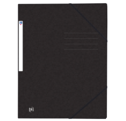 Chemise à élastique Oxford Top File+ A4 3 rabats 390g noir