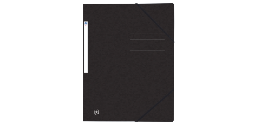 Chemise à élastique Oxford Top File+ A4 3 rabats 390g noir