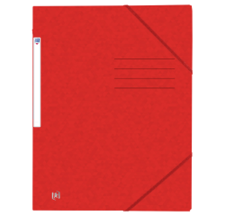 Chemise à élastique Oxford Top File+ A4 3 rabats 390g rouge