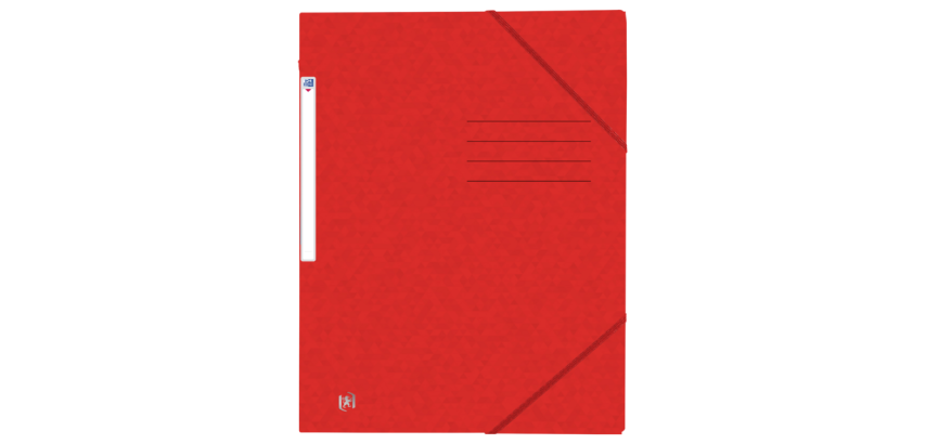 Elastomap Oxford Top File+ A4 3 kleppen 390gr rood