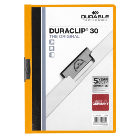 Chemise à clip Durable Duraclip A4 3mm 30 feuilles orange