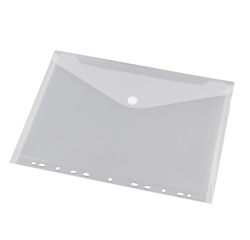 Pochette enveloppe Europel A4 240x310mm 11 perf PP transparent blanc