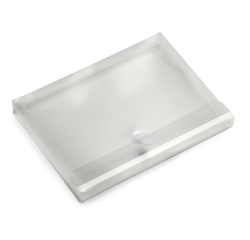 Pochette enveloppe Europel A4 paysage 330x250x30mm PP transparent blanc
