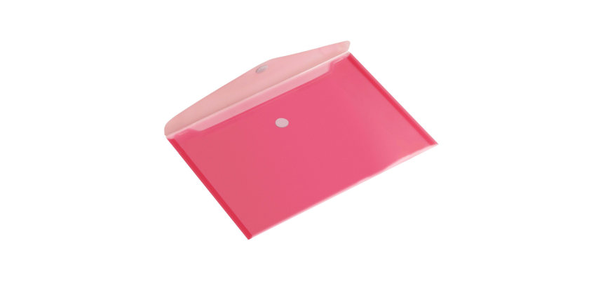 Pochette enveloppe Europel A4 paysage 335x240mm PP transparent rouge