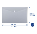 Enveloptas Europel A3 435x310mm dwars PP transparant wit