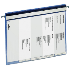 Personeelsmap Durable 5 vakken + hangrail blauw