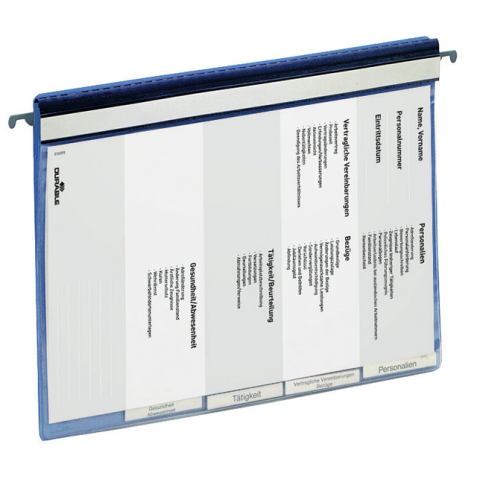 Dossier gestion du personnel Durable 5 compartiments + rail bleu
