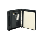 Conférencier Van der Spek A4 4 ann 25mm méc-O zip cuir nervuré noir