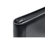 Conférencier Van der Spek A4 4 ann 25mm méc-O zip cuir nervuré noir
