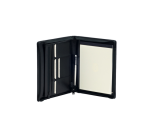 Conférencier Van Der Spek 358 A5 cuir buffle avec zip noir