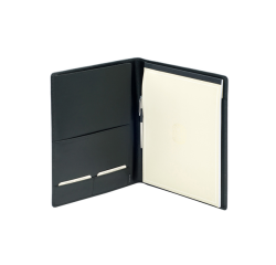 Conférencier Van der Spek A4 cuir nervuré noir