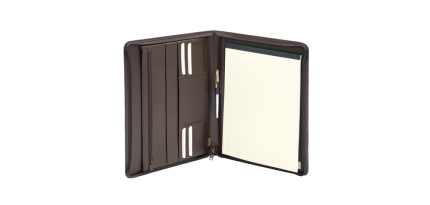 Conférencier Van der Spek 384 A4 cuir nervuré marron