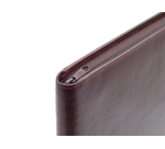 Conférencier Van Der Spek 358 A5 cuir buffle avec zip marron