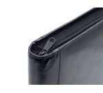 Schrijfmap van der Spek A4 buffelleer 4-rings 25mm O-mech + rits zwart