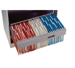 Hangmap Djois Secolor recycled lateraal voor legbord rood