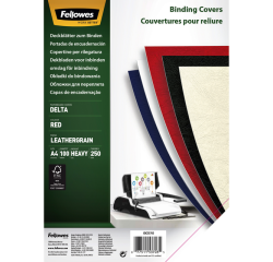 Voorblad Fellowes A4 lederlook rood 100 stuks