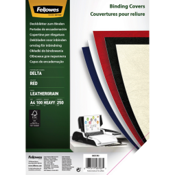 Couverture Fellowes A4 similicuir rouge 100 pièces