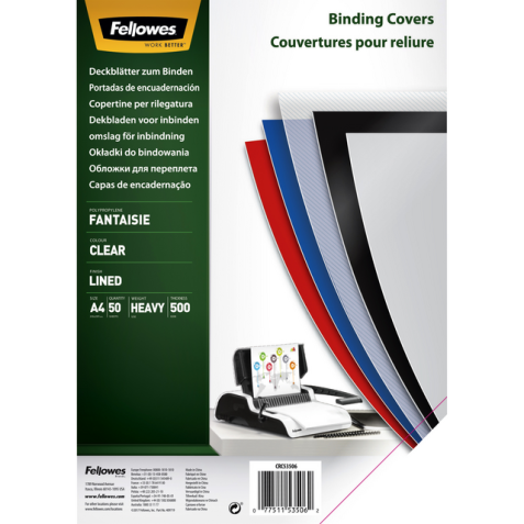 Couverture Fellowes A4 PP 500micron transparent 50 pièces