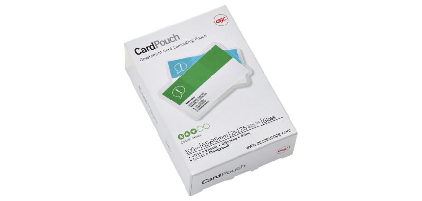 Pochette de plastification GBC carte 65x95mm 2x125mic 100 pièces