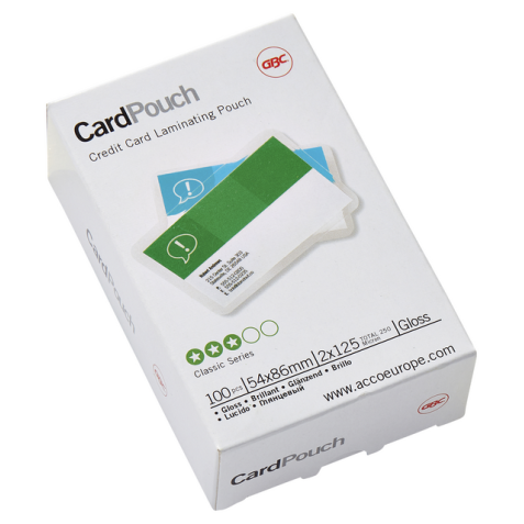 Pochette de plastification GBC carte de crédit 54x86mm 2x125 microns 100 pièces
