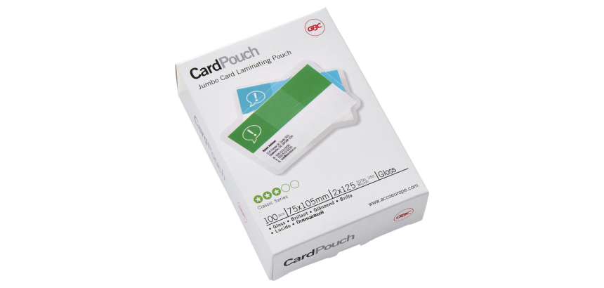 Pochette de plastification GBC carte 75x105mm 2x125 mircrons 100 pièces